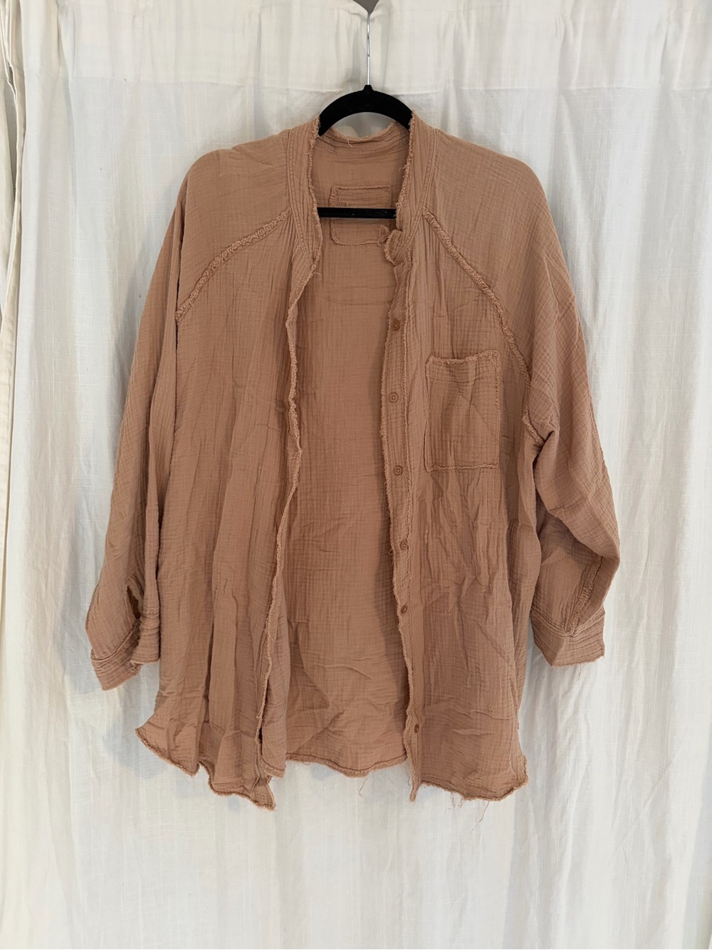 aerie Mauve Button-Down Gauze Shirt